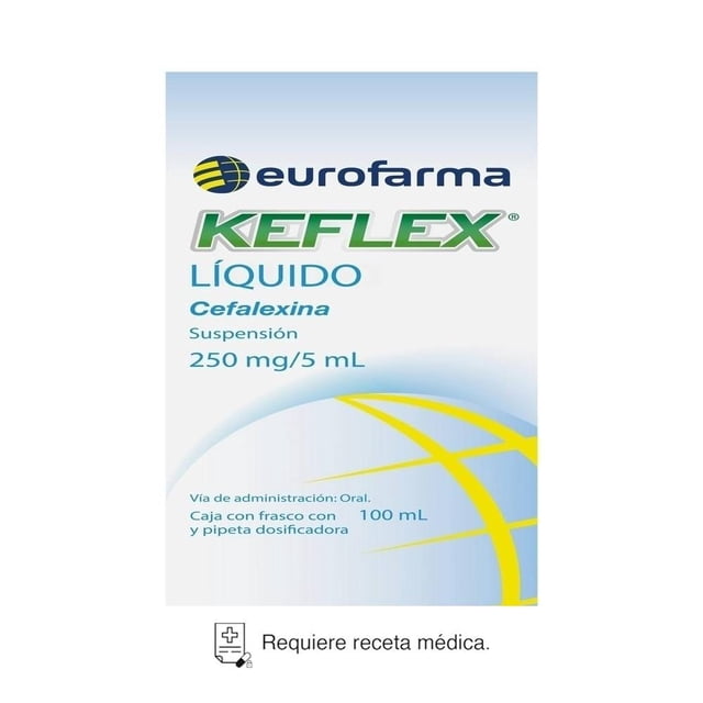 Keflex Cefalexina 250 mg / 5 ml suspensión 100 ml