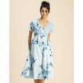 thumbnail image 2 of Moomaya Short Sleeve V Neck A-Line Printed Dress - Women's Trendy A-Line Dress, 2 of 9