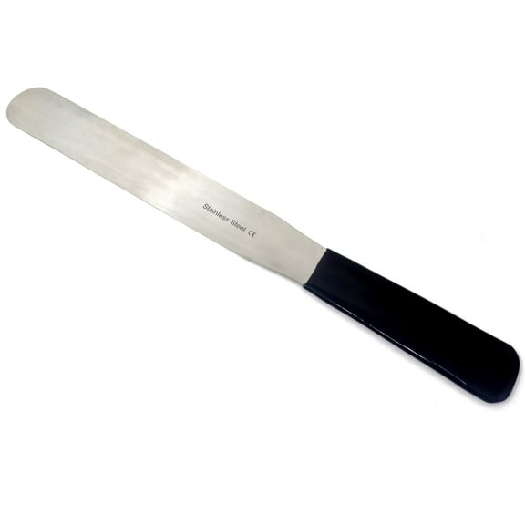 Stainless Steel Spatula Baker's Knife Mixing Spreading Tool, 8" Polished Blade, Vinyl Comfort Grip