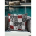 thumbnail image 4 of 1 Pack Outdoor Throw Pillow, Grey Red Checkered Waterproof Pillow with Insert Included, Modern Abstract Art Animals Trees Decorative Accent Cushion Sofa Pillows for Patio Porch, 16 x 16 In, 4 of 8