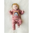 thumbnail image 3 of Newborn Baby Girls Fall Winter Clothes Toddler Girl Rainbow Sweatsuit Top and Pants Outfits Set, 3 of 6