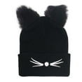 thumbnail image 4 of Ugoldhm Womens Winter Cute Cat Ear Beanie - Crochet Knitted Cap, Soft Warm Hats for Cold Weather, 4 of 5