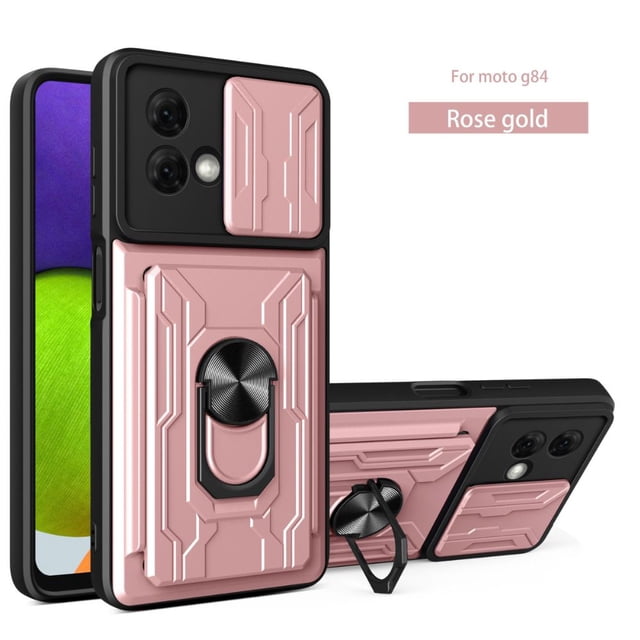 Funda Uso Rudo con Tarjetro y Anillo Card Slot Bumper Para Moto G84