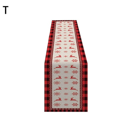 

Christmas Tablecloth Printed Linen Table Insulation Xmas Cloth Ornament N2I6