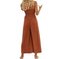 thumbnail image 5 of Txlixc, mono de tirantes finos de verano para mujer, mono de Color sólido con cuello en V y cintura alta, peleles de pierna ancha con bolsillos Txlixc  Estilo de ocio, 5 of 5