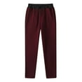 thumbnail image 5 of Men's Midweight Fleece Jogger Sweatpants, Open Bottom Elastic Drawstring Waist with Pockets for Lounge - Sweatpants for Men Wine XL, 5 of 6