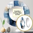thumbnail image 3 of Designart "Cubism Shapes In Cerulean" Abstract Shapes Round Mirror Set Of 3 - Modern Blue Round Bedroom Mirror Wall Decor Set, 3 of 5