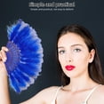 thumbnail image 4 of FRCOLOR Foldable Fan Vintage Handheld Chinese Folding Fans for 1920s Flapper Hand Fan Costume Party Wedding Dancing Decoration Blue, 4 of 8