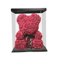 thumbnail image 2 of Oso de flores, regalos para el día de la madre, decoración romántica de aniversario, oso de flores de simulación con caja de flores artificiales para Rojo, 2 of 9
