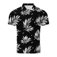 thumbnail image 4 of Gamivast Mens Golf Shirts Tropical Palm Leaf Print Athletic Shirts Quick Dry Turn Down Collar Short Sleeve Shirts Slim Fit Tennis Summer Casual, 4 of 5