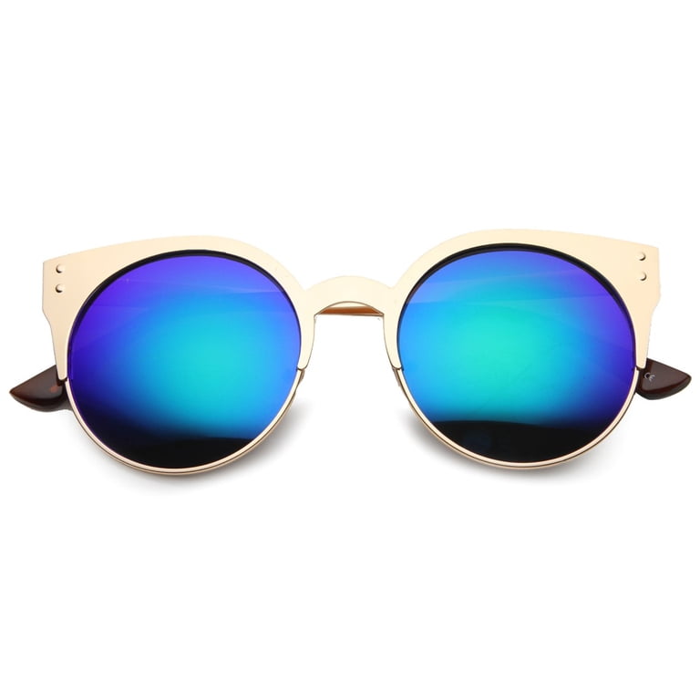 Cateye Sunglasses Women Mirrored Lens Metal Frame UV400 Protection Amazon.com: WearMe Pro - Classic Women Oversized Metal Frame  main image 3