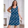 thumbnail image 3 of FEREMO Nightgowns for Women Plus Size Sleeveless Tank Sleep Dress Soft Print Sleepwear, 3 of 6