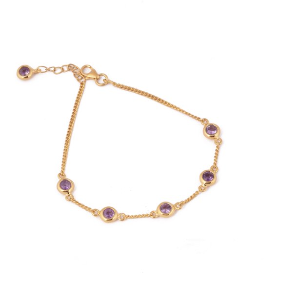 Amethyst bracelet Gold Vermeil 925 Sterling Silver Jewelry By Audrielle