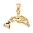 thumbnail image 4 of 10K Textured Polished Dolphin Jumping Charm 10K8143, 4 of 4