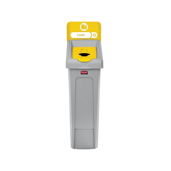 Slim Jim Recycling Station Kit 1-Stream Bottles and Cans 23 gal Plastic Yellow/Gray