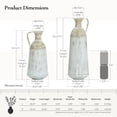 thumbnail image 2 of LuxenHome Set of 2 Distressed Off White and Rustic Brown Metal Pitcher Vase, 2 of 7