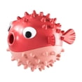 thumbnail image 2 of Dog Toys Interactive Bouncing Puffer Fish Food Leaking Ball, Durable Treat Dispensing Puzzle Toy for Large and Small Dogs, Mental Stimulation Exercise, Green, Red, or Yellow, 1pc, 2 of 3