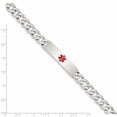 thumbnail image 4 of Sterling Silver Bracelet Medical Curb 9 mm 8.5 in Polished Link ID, 4 of 5