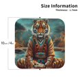 thumbnail image 3 of Fuzoiu Pond Meditating Tiger Print Leather Coasters Set,Drink Coasters Set of 6,for Tabletop Protection, Durable PVC Coasters,Home Décor and Housewarming Gift,Square, 3 of 7