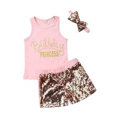 

LisenraIn Girls Set Letter Printing Cute Sleeveless Vest Shorts Bow Headband