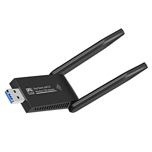 Tholdsy Adaptador de 1300 Mbps Potente transmisor penetrante Tarjeta de red de doble banda 2 en 1 Receptor inalámbrico de escritorio de 180 Cables de computadora