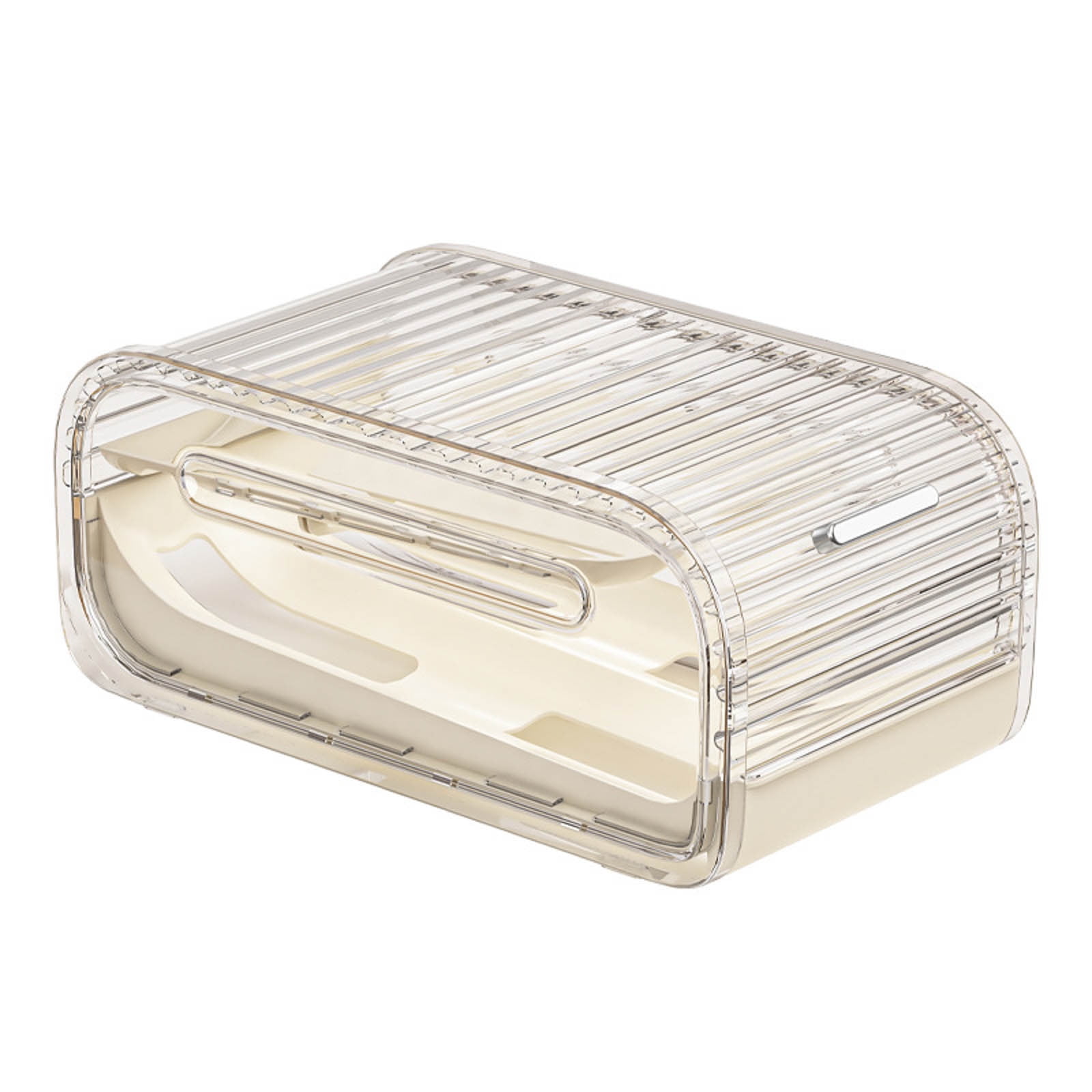 Refrigerator Egg Storage Rack Organizer - Automatic Rolling Rotating Egg Holder, Space Saving Expandable Kitchen Fridge Shelf for Eggs & Food Containers