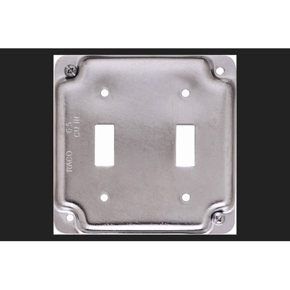 RACO Rise Cover Electrical Cover Plate - 4 Inch Square, Silver