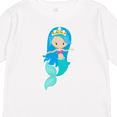 thumbnail image 4 of Inktastic Cute Mermaid, Blue Hair, Little Mermaid, Crown Girls Long Sleeve Toddler T-Shirt, 4 of 5