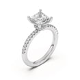 thumbnail image 2 of Golden Jewel Princess Cut Moissanite Hidden Halo Engagement Ring for Her - 2.2 Ct Moissanite - 14K White Gold Plated - Women's Prong Set Wedding Ring - Perfect for Proposals and Anniversary, 2 of 3