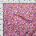 thumbnail image 3 of oneOone Cotton Cambric Pink Fabric Kids Alphabet Dress Material Fabric Print Fabric By The Yard 42 Inch Wide, 3 of 4