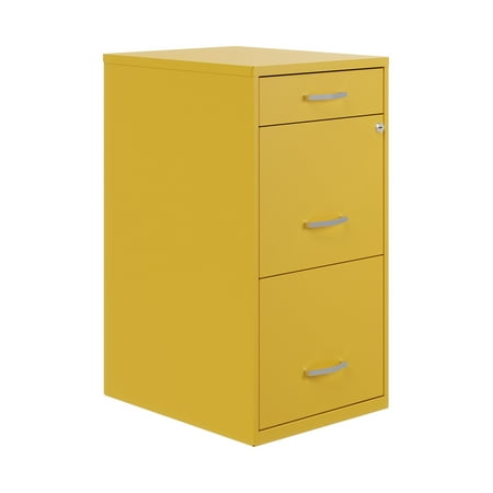 UPC: 0029404252808 | Space Solutions 3 Drawer Letter Width Vertical File Cabinet with Pencil Drawer  Yellow