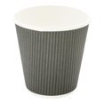 thumbnail image 2 of 8 oz Gray Paper Coffee Cup - Ripple Wall - 3 1/2" x 3 1/2" x 3 1/4" - 500 count box, 2 of 3