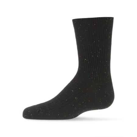 

MeMoi Thin Ribbed Cotton Blend Speckled Crew Sock