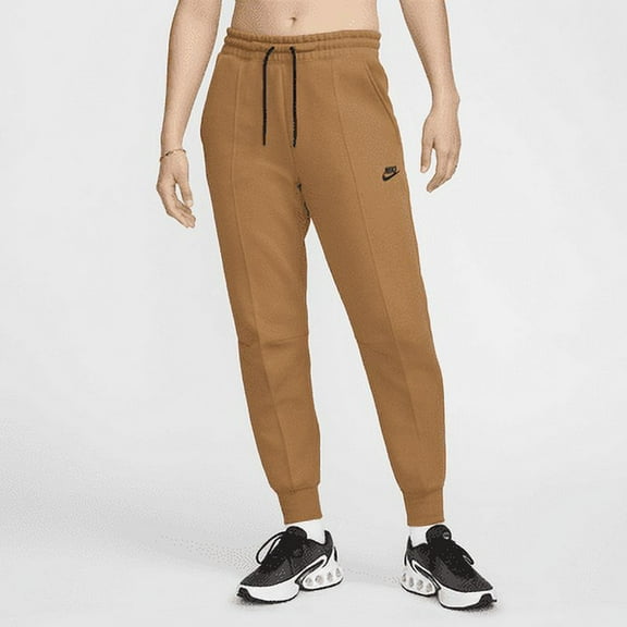 Nike Sportswear Tech Fleece Women's Mid-Rise Joggers Color: Flax/Black Size: S (4–6)