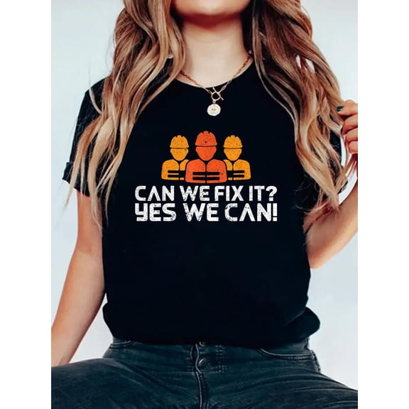 Bob Builder I Builder and Construction Worker T-Shirt Women's Men's Graphic Tee Casual Tops