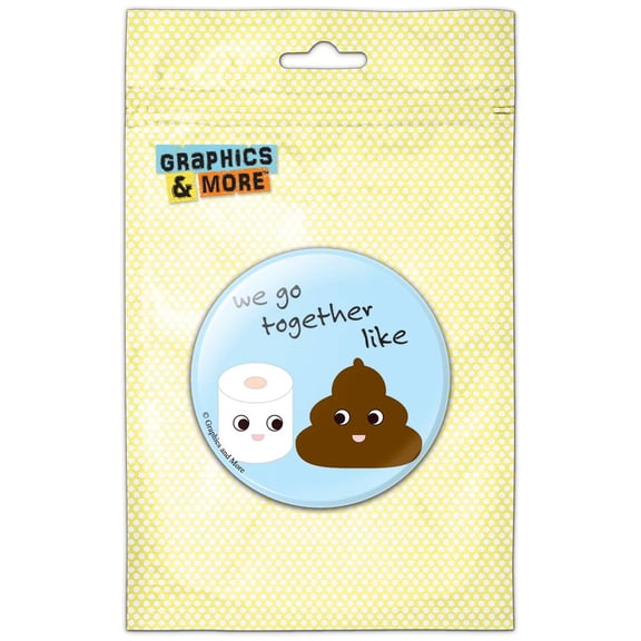 Poop Toilet Paper Funny Emoji Friends Pinback Button Pin Badge