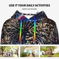 thumbnail image 4 of Lsque Fireworks Pattern Casual Women's Hoodie,Hooded Sweatshirt with Kangaroo Pocket,Pullover Hoodie with Eye-catching Drawstrings-XX-Large, 4 of 7
