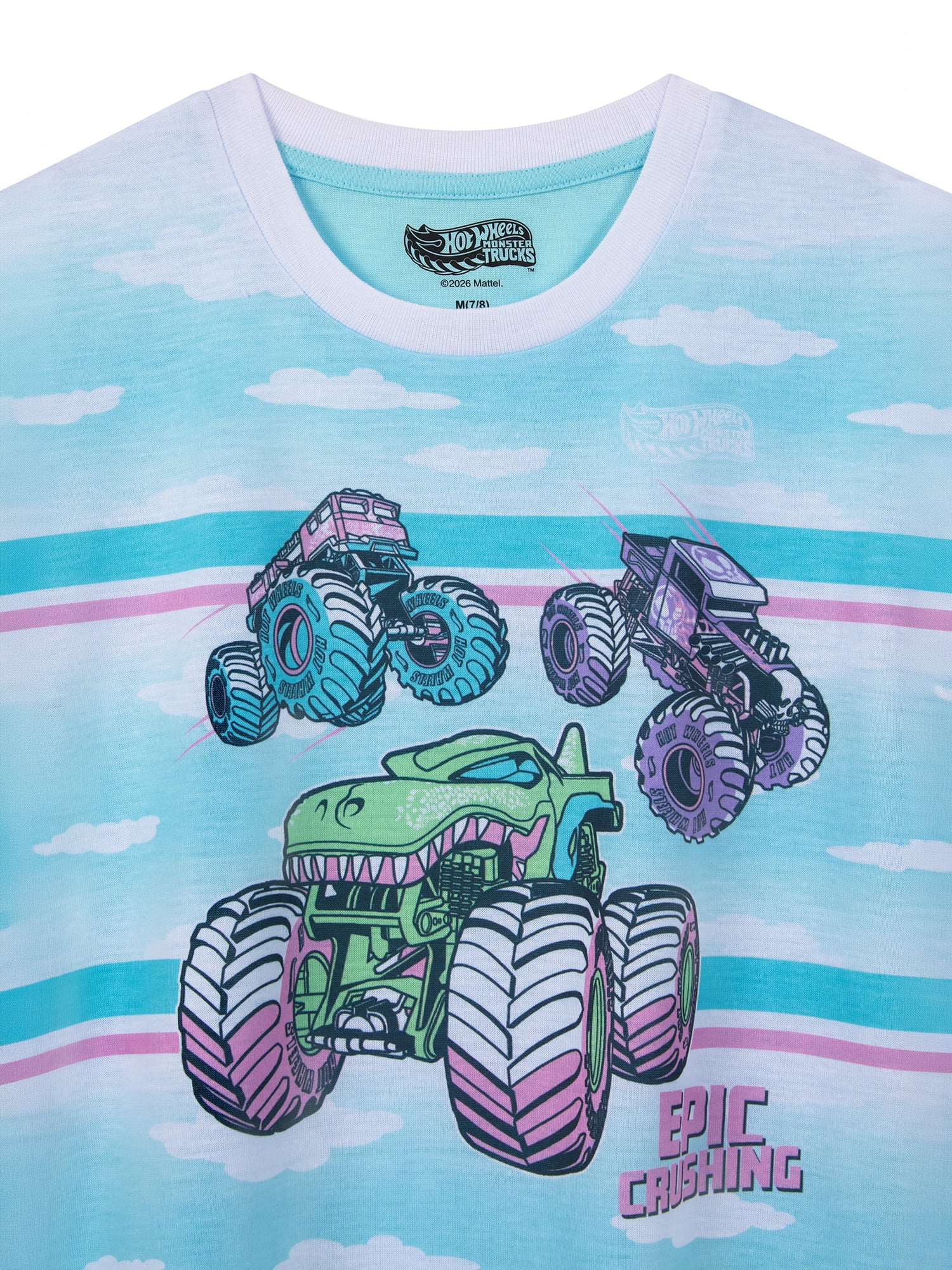 Hot Wheels Girls Short Sleeve Sleep Top and Shorts Pajama Set, 2-Piece, Sizes 4-12
