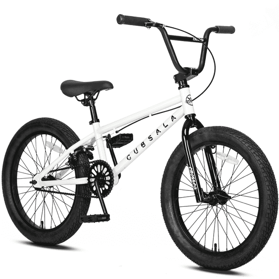 cubsala 20 in Freestyle BMX Kids Bike for Age 6-14 Years Old Boys Girls ,White