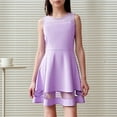 thumbnail image 2 of Little Girl Dresses Sleeveless A-Line Tiered Swing Cotton Light Purple Dress Girls Birthday Dress For Girls Sundress Princess Dress, 2 of 9