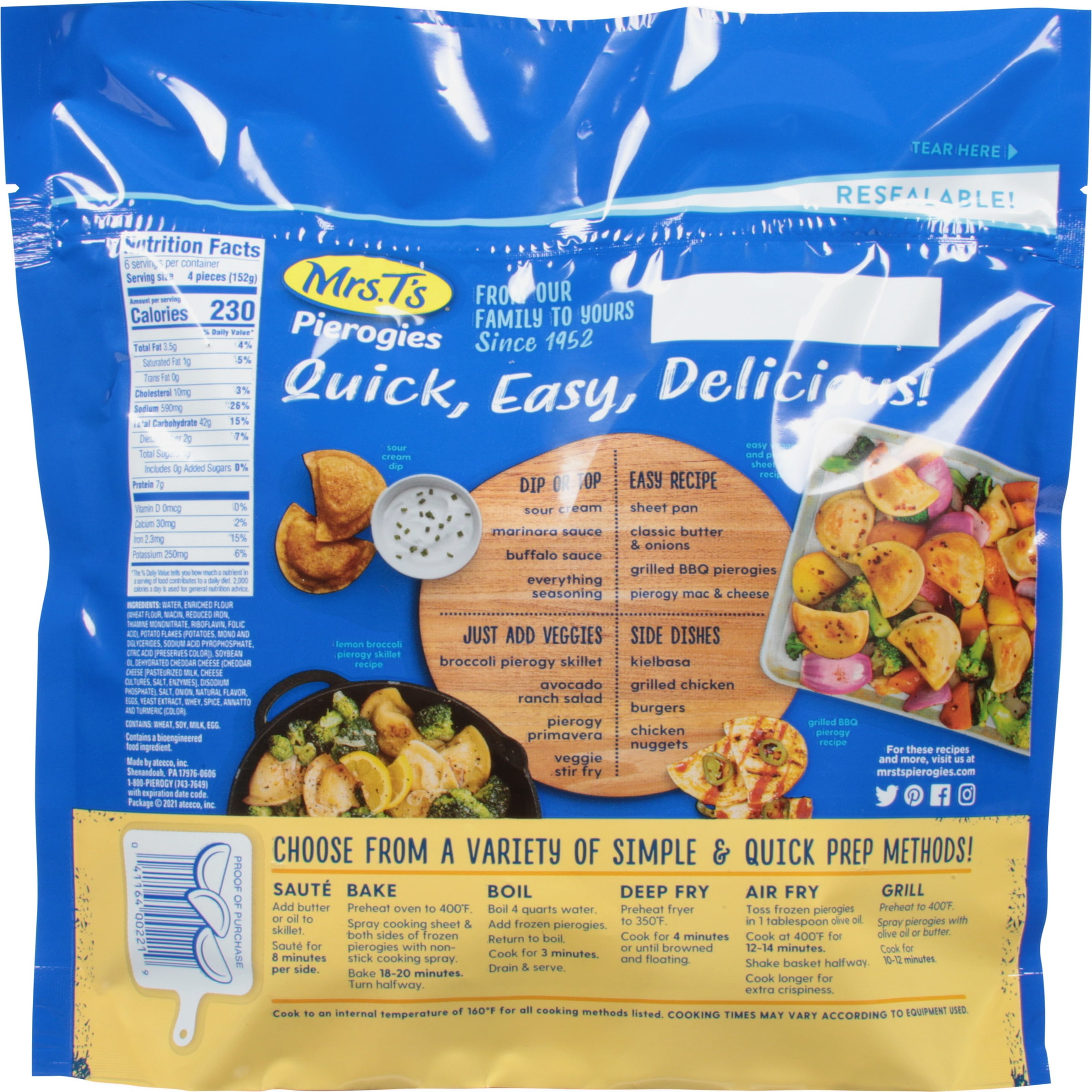 Mrs. T's Classic Cheddar Pierogies, Family Size, 24ct