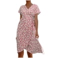thumbnail image 1 of Robe d'Été Bohème pour Femmes Robe Imprimée Col Halter Sans Manches Robe de Plage Robe de Soleil Robe Midi, 1 of 4