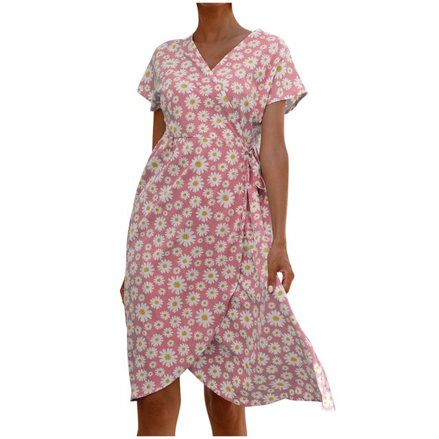 Robe d'Été Bohème pour Femmes Robe Imprimée Col Halter Sans Manches Robe de Plage Robe de Soleil Robe Midi