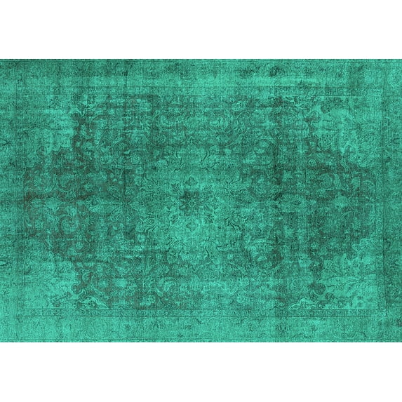 Ahgly Company Indoor Rectangle Oriental Turquoise Blue Industrial Area Rugs, 3' x 5'