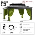 thumbnail image 2 of Pakunoda 13' X 6.5' Gazebo Universal Replacement Privacy 4-Panel Curtains, Waterproof Outdoor Curtains Grass Green Sidewall with Zipper for Patio Garden Backyard 12' X 14' Gazebo, Curtain Only, 2 of 8