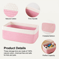 thumbnail image 4 of HLAOLA 4-Pack Cotton Rope Storage Baskets, Rectangle Baskets with Handles, Nursery & Bathroom Organizer, 4 of 6