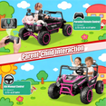 thumbnail image 4 of Funcid 24 Volt 2-Seater Ride on Toys, Ride on Cars with Remote Control, Metal Frame, 2 XL Electric Car for Kids, Power Car Wheels, UTV w/ Bluetooth, Music, 3 Speeds, Spring Suspension, Pink, 4 of 7