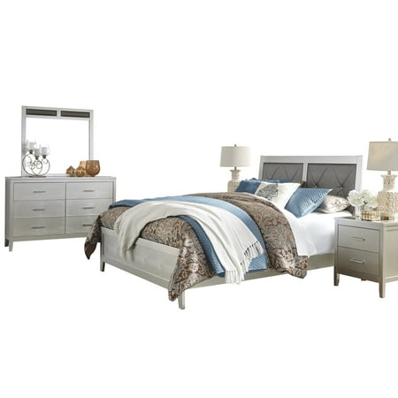 Ashley Furniture Olivet 5 Pc Bedroom Set Full Panel Bed 2 Ashley Furniture Olivet 5 Pc Bedroom Set Full Panel Bed 2 Nightstand Dresser Mirror Silver