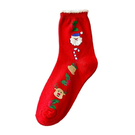 

Soft Socks For Women Christmas Print Socks New Pattern Warm Socks Cute Plush Ear Christmas Print Socks Super Soft Socks Females High Socks