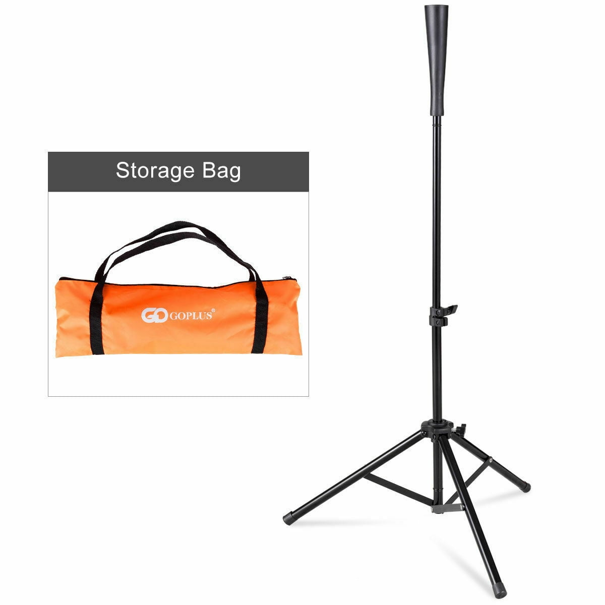 Goplus Baseball Softball Batting Tee Tripod Training Height Adjustable 28" 44"